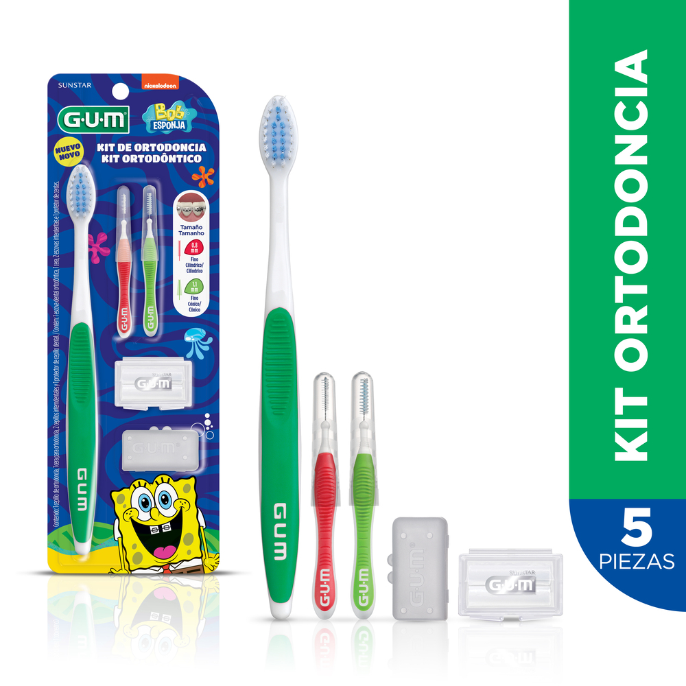Kit Ortodôntico GUM Bob Esponja 124SBMX