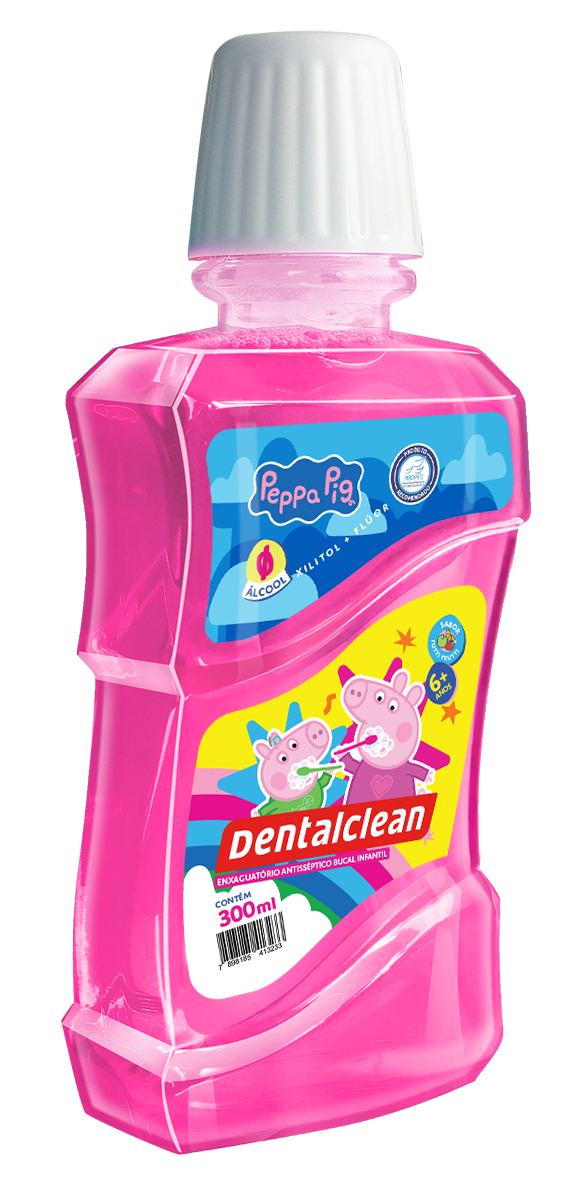 Enxaguatório Antisséptico Bucal Infantil Dentalclean Peppa Pig 300ml